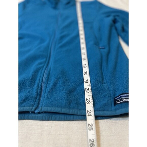 LL Bean Full Zip Blue Fleece Jacket Mock Neck Recycled Polyester Women Size M - Picture 5 of 10